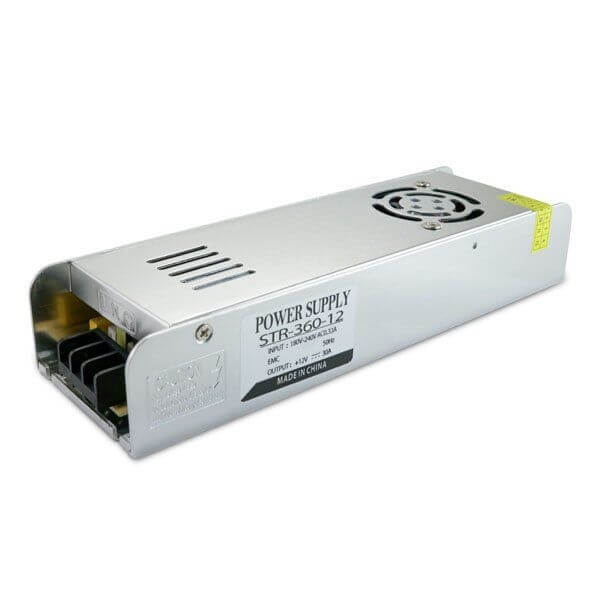 Блок живлення 12В 360Вт 30А STR-360-12 IP20 Slim перфорований 11675